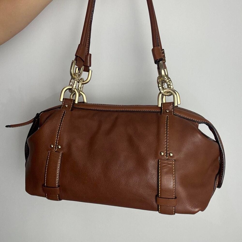 Etienne Aigner vintage y2k brown leather satchel shoulder bag